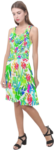 Cute Tropical Watercolor Flowers Atalanta Casual Sundress - Dress (500x500), Png Download