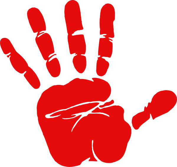 Picture Royalty Free Red Print Clip Art At Clker Com - Red Hand Clip Art (600x569), Png Download