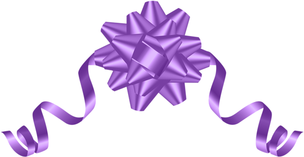 Purple Deco Bow Transparent Png Clip Art - Transparent Ribbon Bow Purple (600x316), Png Download