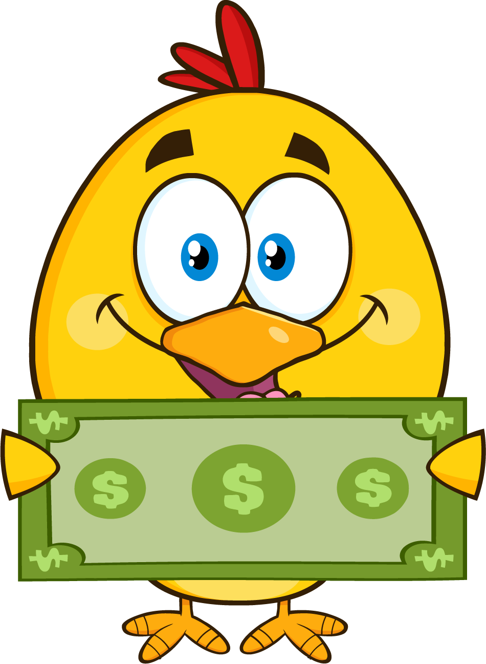 Png Royalty Free Rf Clipart Illustration Cute Yellow - Cartoon Animals With Money (950x1297), Png Download