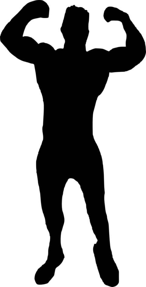Free Png Muscle Man Bodybuilder Silhouette Png Images - Man Silhouette Body Builder (480x944), Png Download