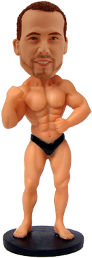 Bobble Head Body Builder (336x376), Png Download
