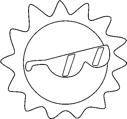 Dibujo De Sol Con Gafas Para Colorear - Reparación Icon (600x470), Png Download