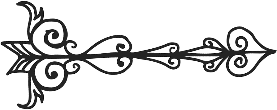 Ornate Arrow Rubber Stamp - Ornate Black Wavy Border Transparent (895x357), Png Download