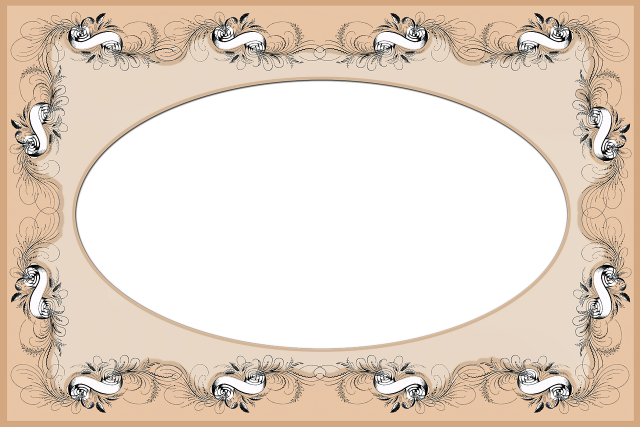 Ornate Ribbon Frame - Picture Frame (1280x854), Png Download