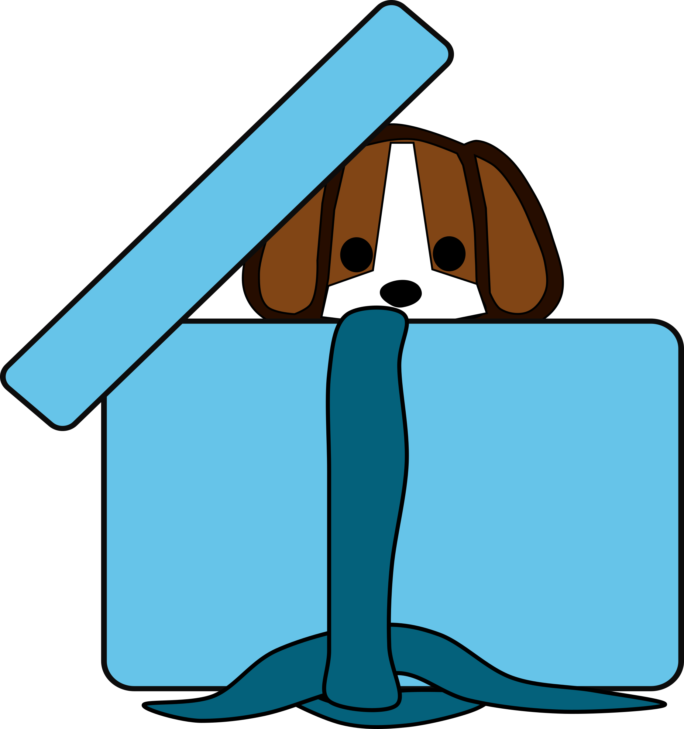 This Free Icons Png Design Of Beagle In A Box (2251x2400), Png Download
