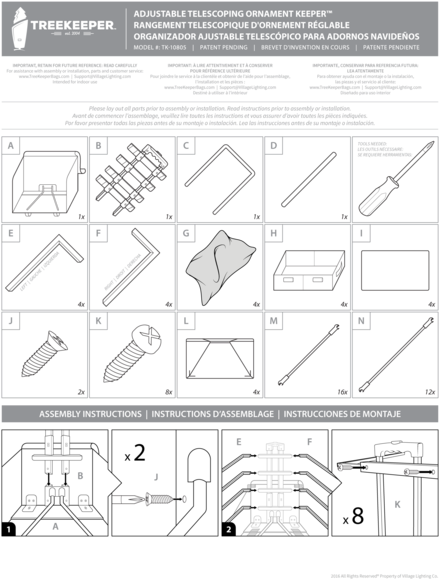 2016 Telescoping Ornamentkeeper™ - Diagram (600x600), Png Download