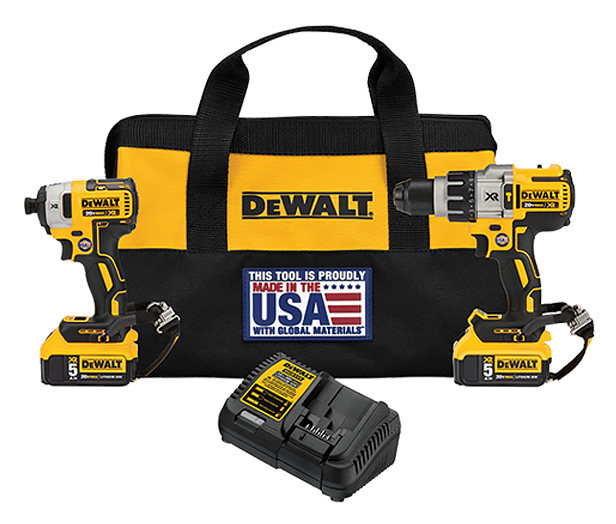 Enter To Win A Dewalt 20v Max* Xr® Hammerdrill/impact - Home Depot Dewalt 20 Volt Combo Kit (639x541), Png Download