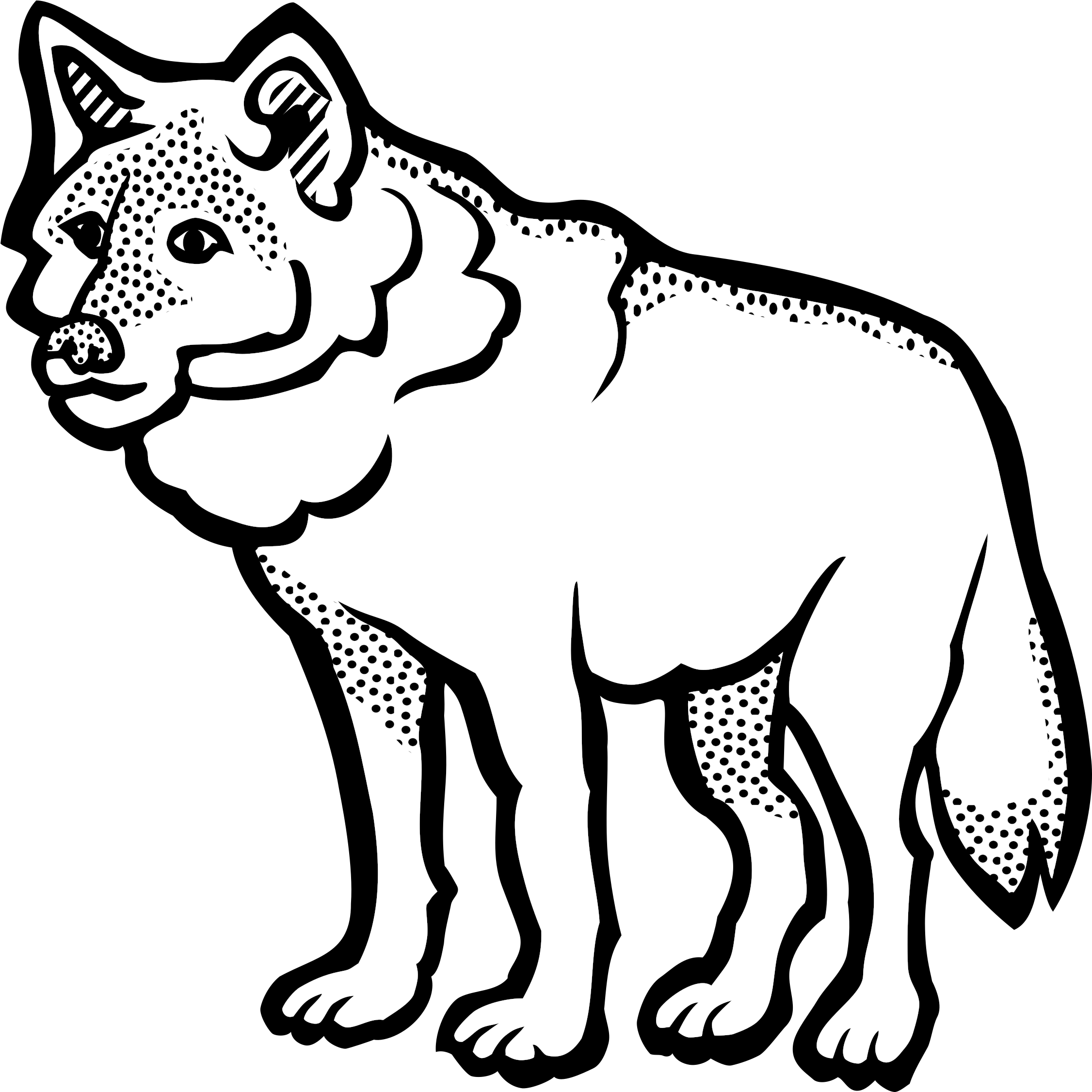This Free Icons Png Design Of Wolf - Black And White Clip Art Wolf (2401x2400), Png Download