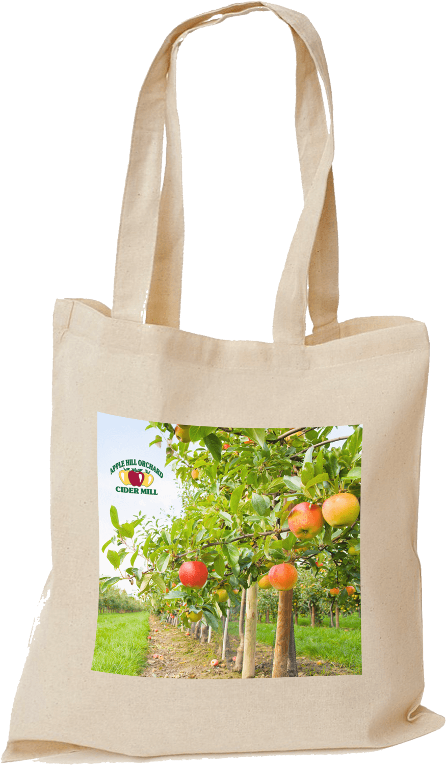 Natural Photo Cotton Printed Tote Bags 5oz - Apple Orchard (1500x1500), Png Download