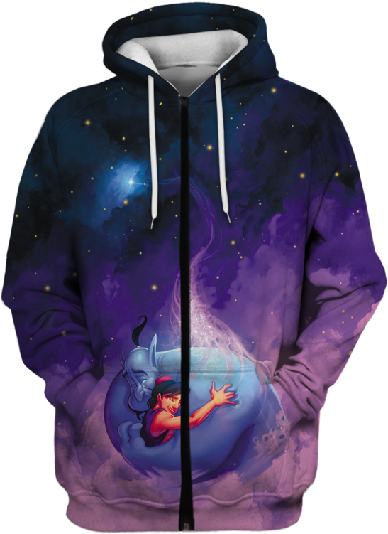3d Aladdin And The Magic Lamp Full Print T Shirt - Train Your Dragon Hoodie (800x799), Png Download