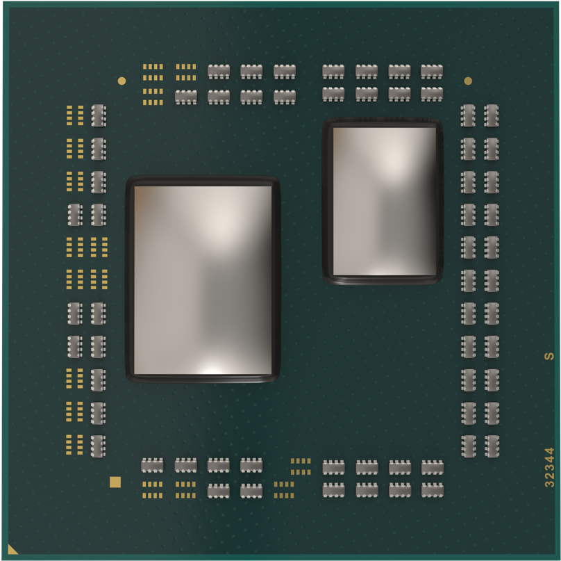 A Render Of The Amd Ryzen 3000 Series Processor Without - 3rd Gen Ryzen Demo Die (1920x1080), Png Download