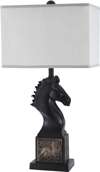 8307b-resin Modern Horse Table Desk Lamp - Lampshade (580x580), Png Download