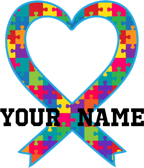 Autism Ribbon Heart Personalized Tote Bag (700x700), Png Download