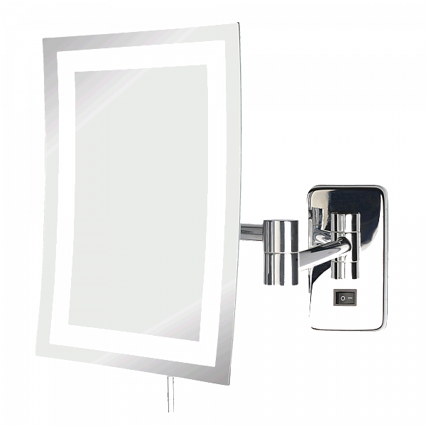 Jerdon Style Hardwired Minimalist Edge To Edge 5x Led - Wall Mounted Makeup Mirror (600x600), Png Download