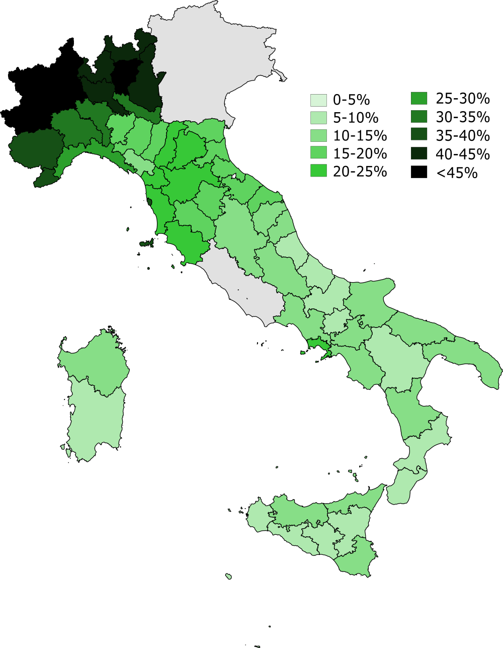 Literacy Rates In Italy, - Italy Map (1000x1288), Png Download