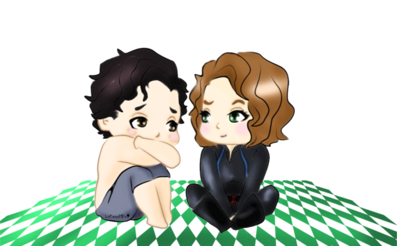 #brutasha #hulkwidow #brucenat Black Widow And Hulk, - Cartoon (1280x796), Png Download