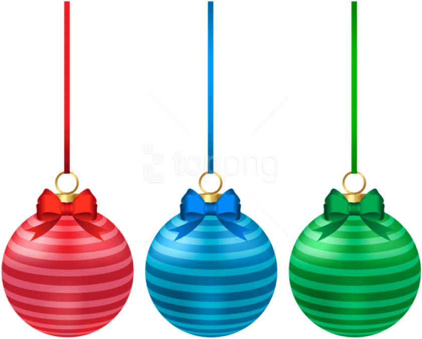 Free Png Striped Christmas Ball Set Png - Christmas Ornament (850x683), Png Download