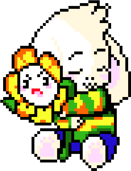Asriel And Flowey - Asriel And Flowey Pixel Art (560x670), Png Download