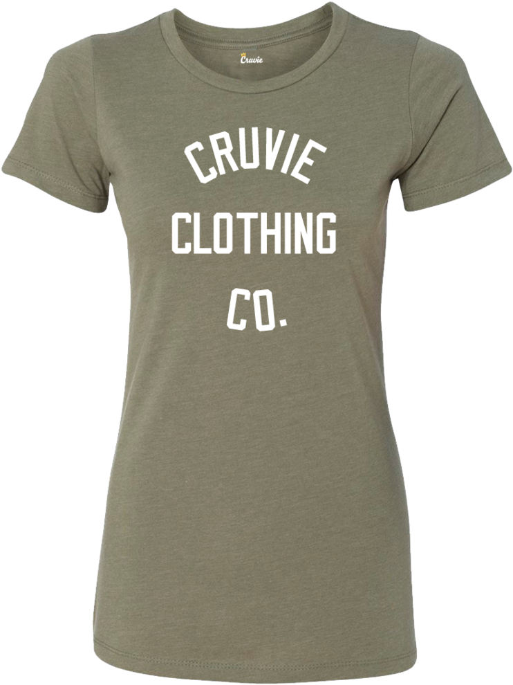 Cruvie Womens Tshirt Militarygreen Wht Ccc (1000x1000), Png Download