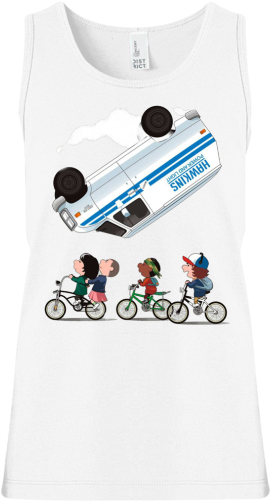 Stranger Things Accident Cartoon Girls' Tank Top T-shirts - Fan Art Stranger Things (1024x1024), Png Download