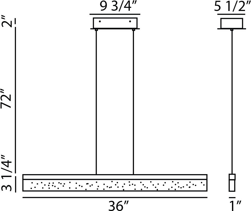 Alcon Lighting 12159-br Barra Small 36 Inch Bronze - Diagram (1015x833), Png Download