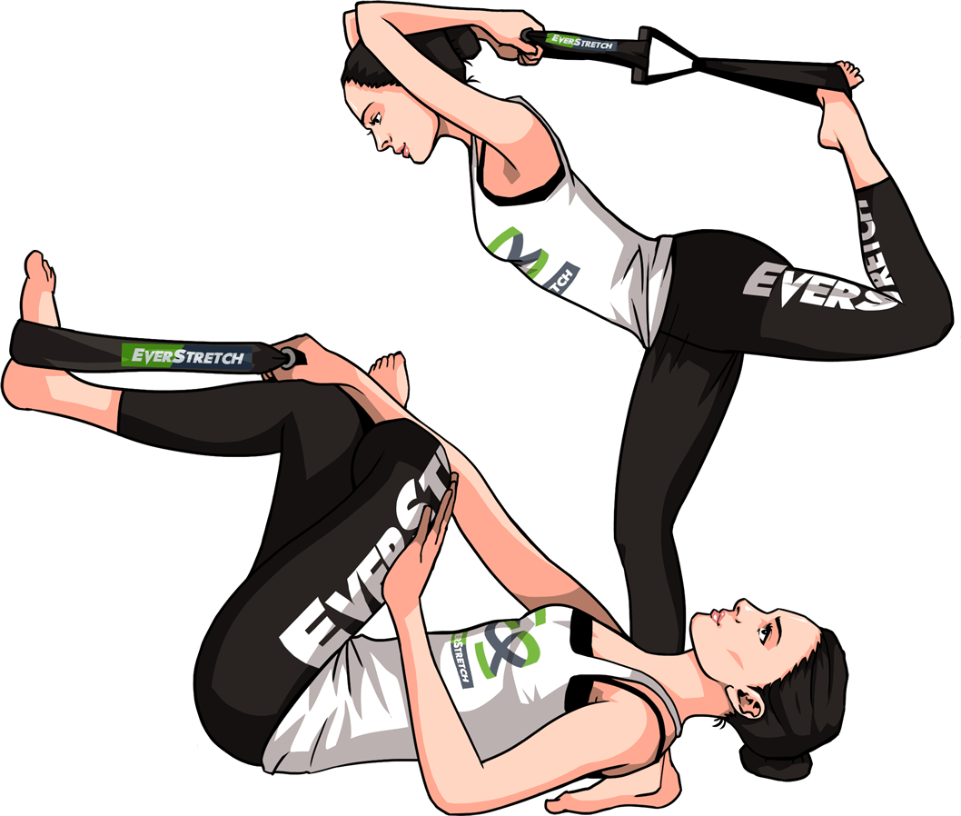 Crossed-over Gluteus Stretch,balancing Quadriceps Stretch - Aerobic Exercise (1058x898), Png Download