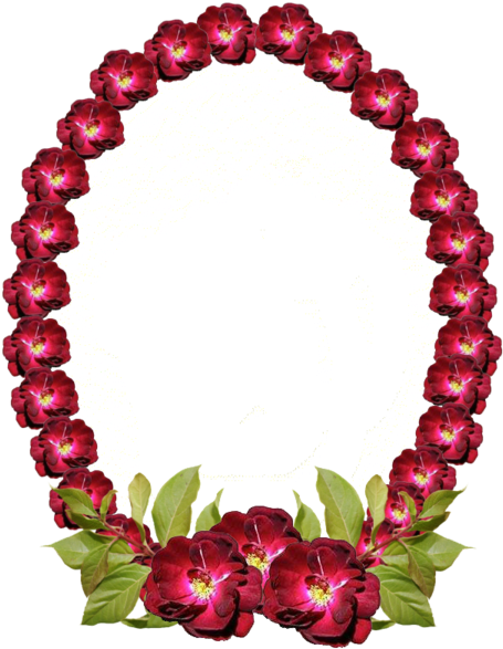 Molduras Ovais Com Flores (600x713), Png Download