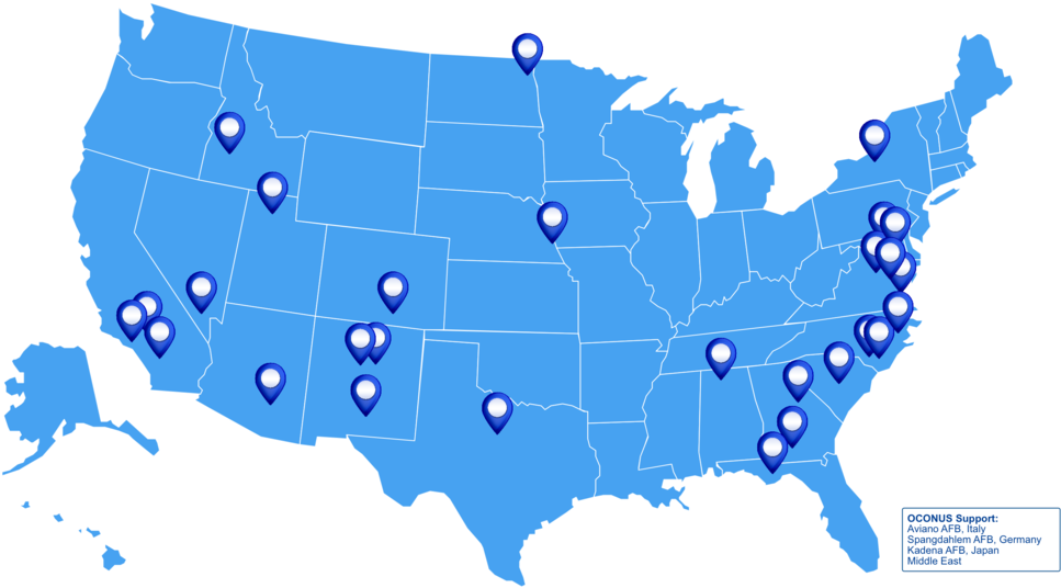 Aoce Has A Presence Across The United States And Overseas - American League Vs National League Map (1000x547), Png Download