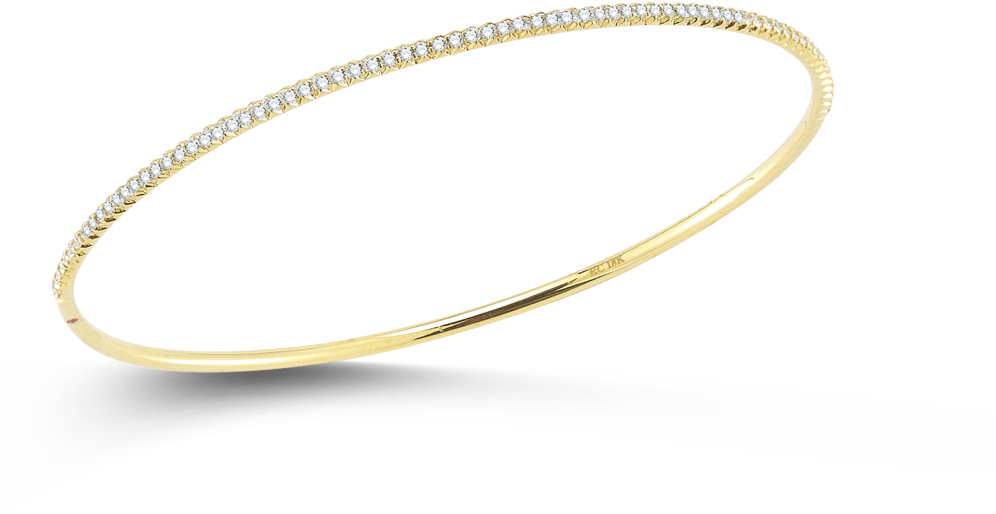 Bangle With Diamonds 18k Yellow Gold - Bangle (1600x1600), Png Download