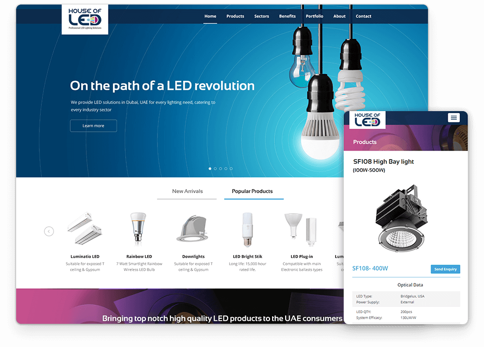 House Of Led Website Design - Online Advertising (959x687), Png Download