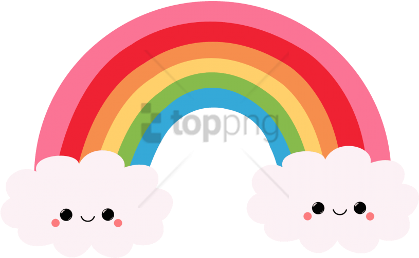 Free Png Rainbows And Clouds Png Png Image With Transparent - Cartoon Rainbows (850x823), Png Download
