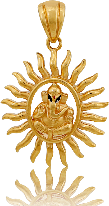 Lord Ganesha's Sun Blessing Pendant - Locket (1000x1000), Png Download