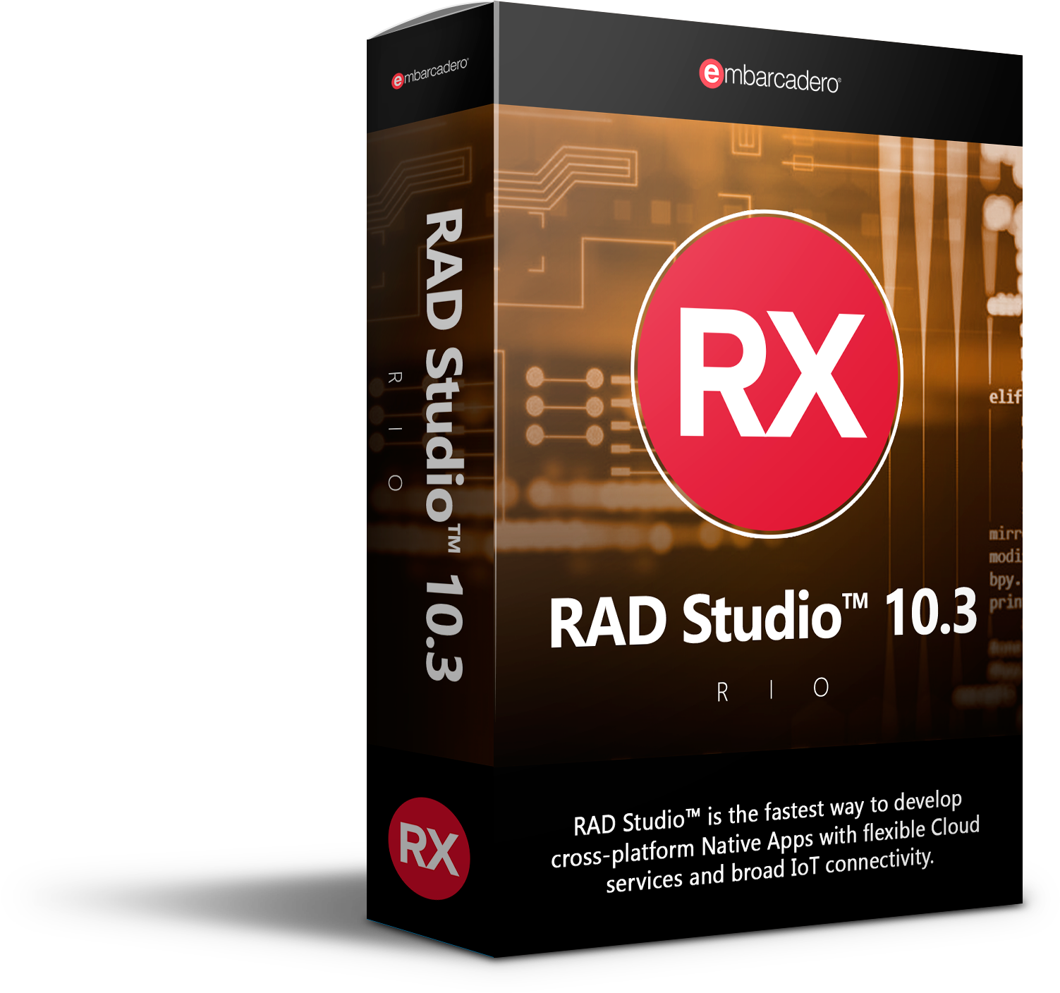 Product Box Mockup Rx Rio - Embarcadero Rad Studio 10.3 (2000x1750), Png Download