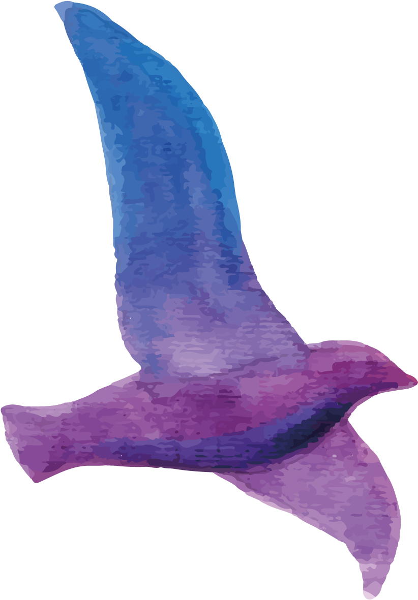 White Flying Pigeon Png Image - Bird Watercolor Purple (1500x1500), Png Download