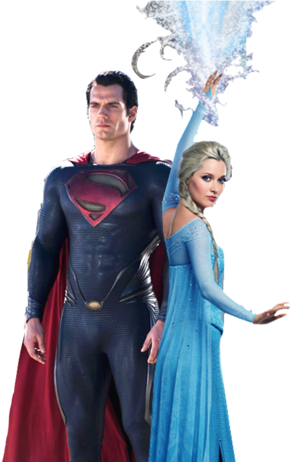 Superman Png - Superman And Elsa (876x912), Png Download