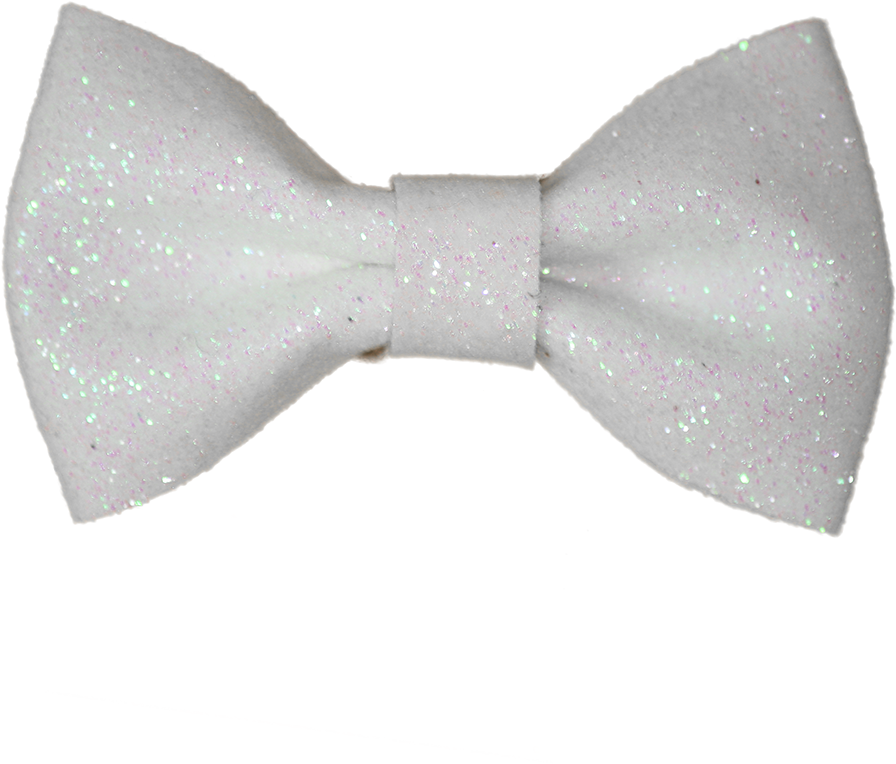 White 2" Mini Glitter Bow (1024x1024), Png Download