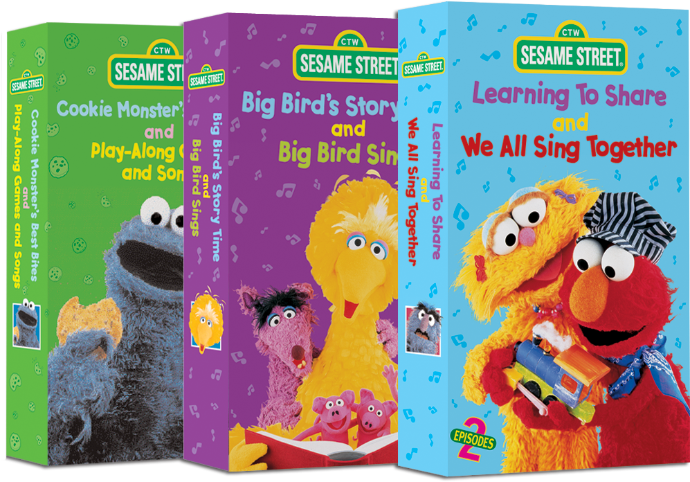 Logos, Covers, Packaging For Ctw - Sesame Street Learning To Share And We All Sing Together (1185x838), Png Download