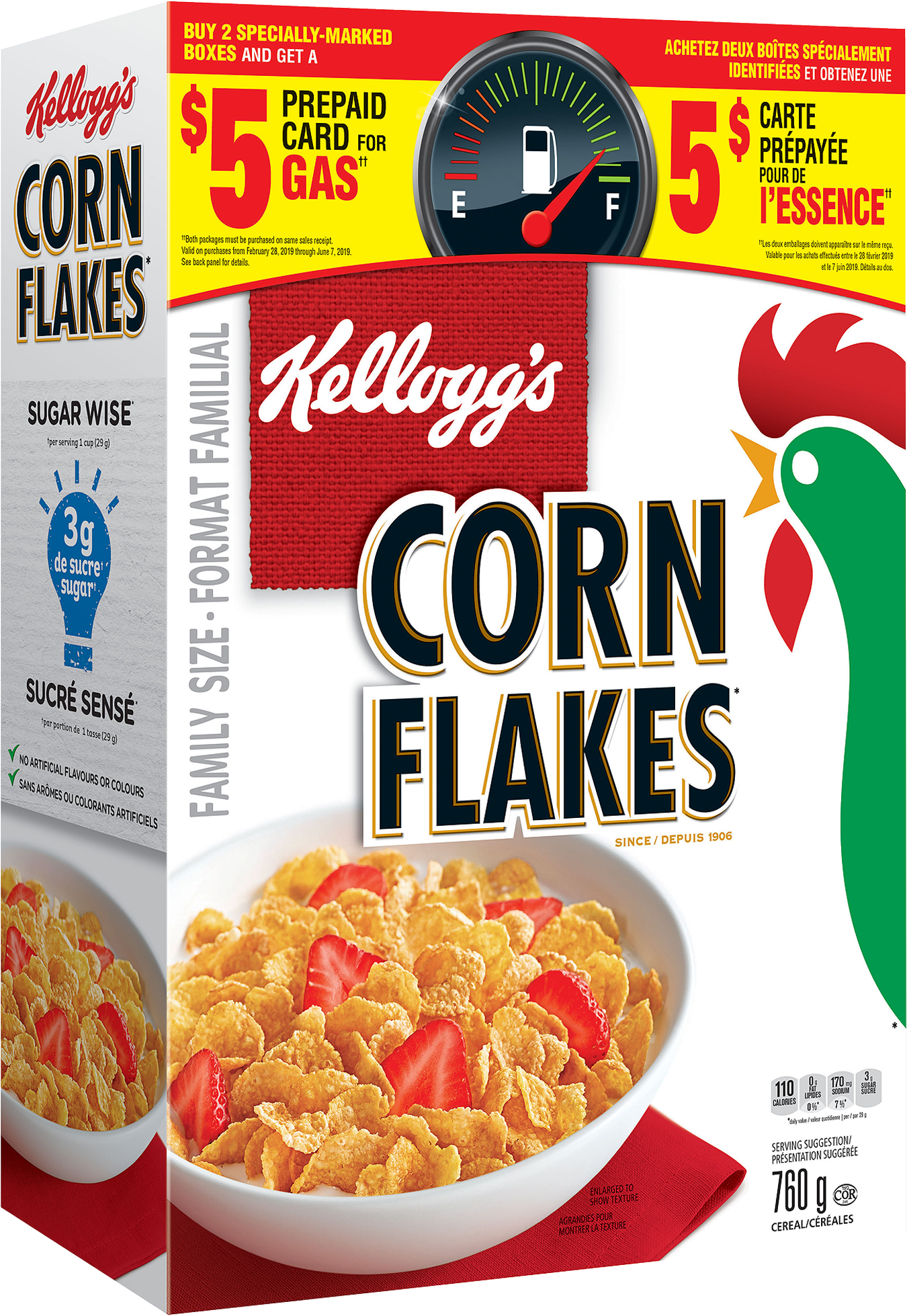 Kellogg's Corn Flakes* Cereal 760g - Corn Flakes Cereal (1500x2057), Png Download