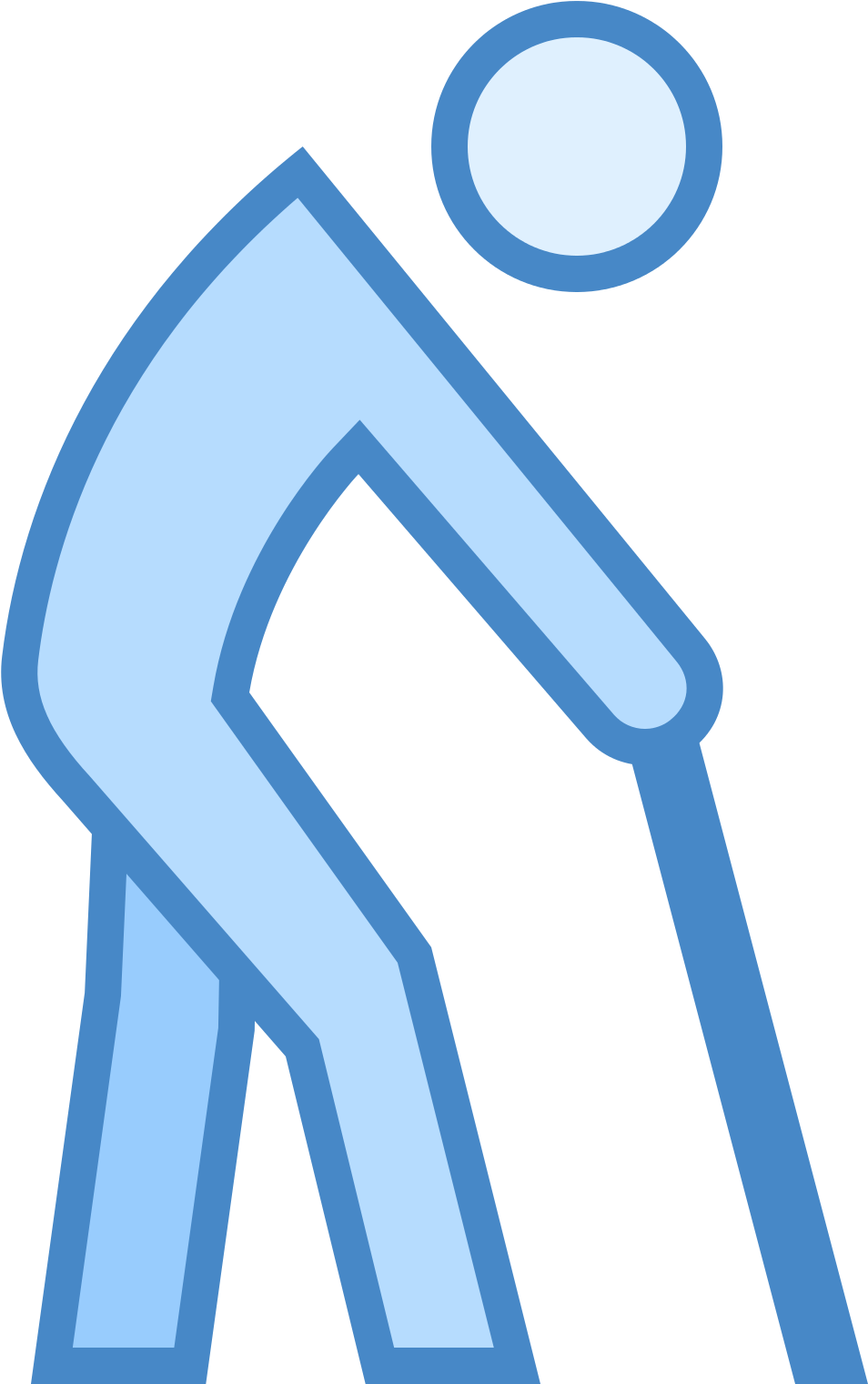 Elderly Person Icon - Icon Old Person Transparent Blue (1600x1600), Png Download