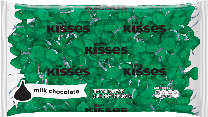 Hershey's Kisses Milk Chocolate With Dark Green Foil - Black Foiled Hersheys Kisses (1000x1000), Png Download