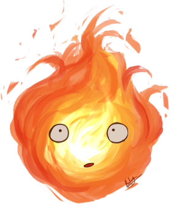 Calcifer By Blackdiamond13-d8na3df Howl's Moving Castle - Howls Moving Castle Png (600x700), Png Download