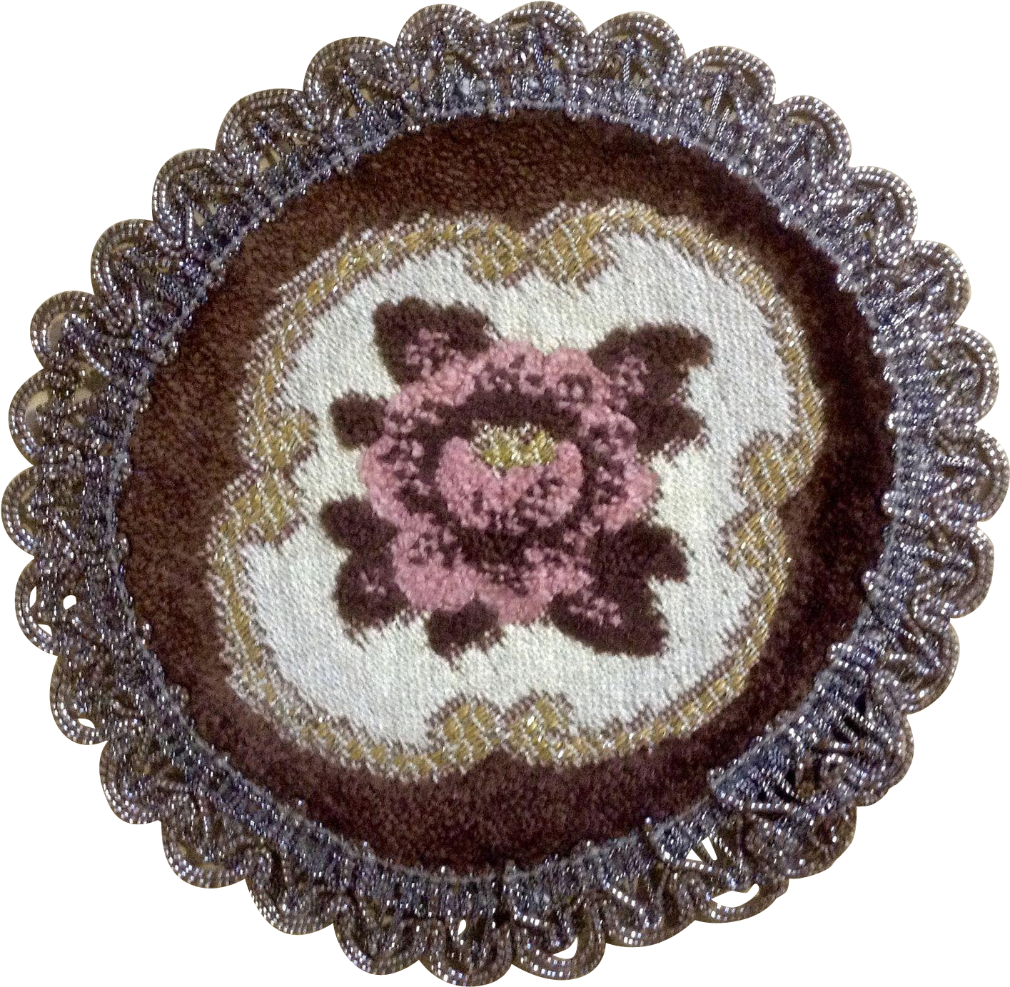 Gorgeous Victorian Small Round Tapestry Rose Doily (1414x1414), Png Download