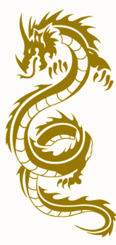 Bronze Dragon - Gold Chinese Dragon Symbol (400x843), Png Download