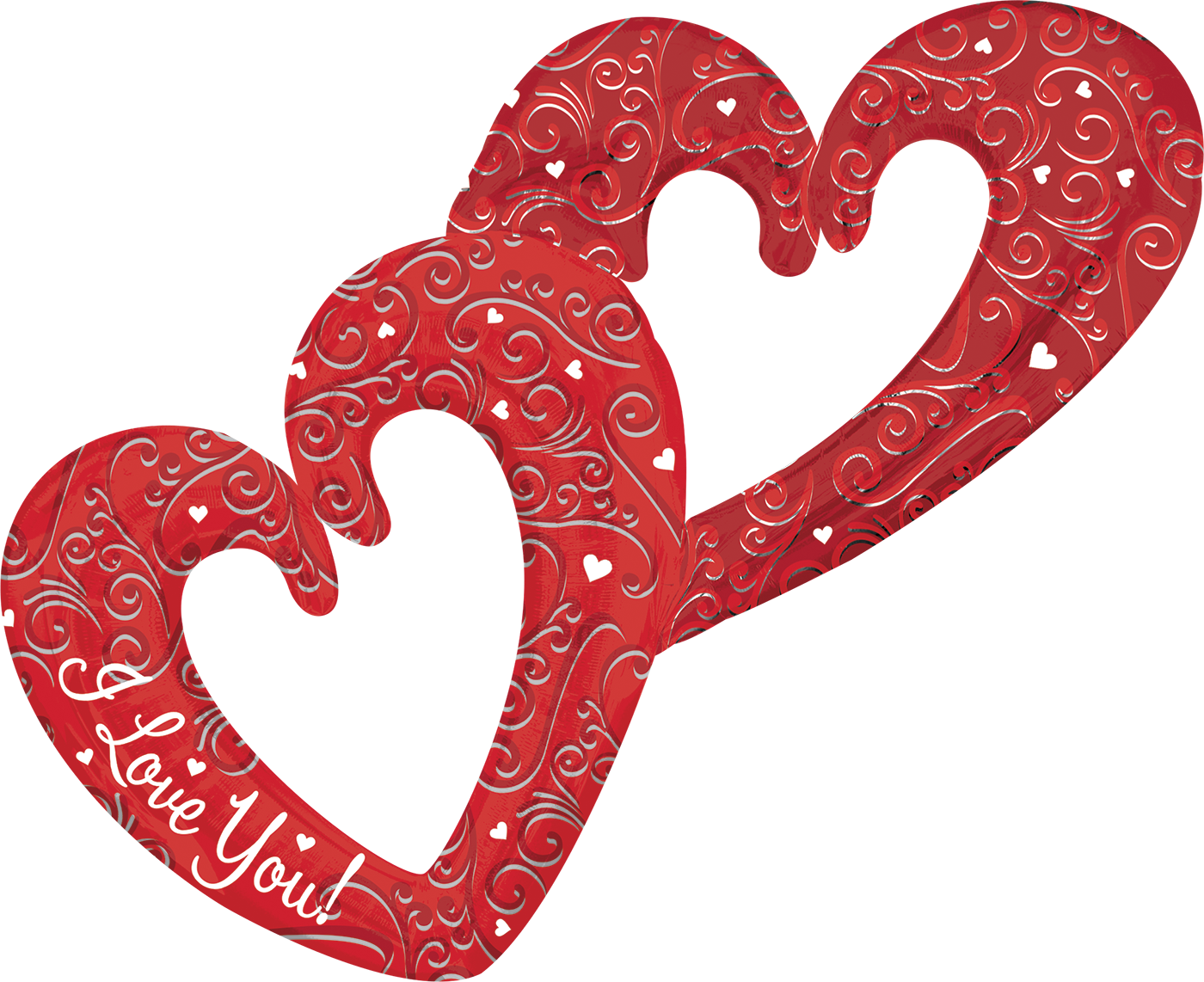 Multi Balloon Love Interlocking Hearts 53" P70 (1400x1142), Png Download