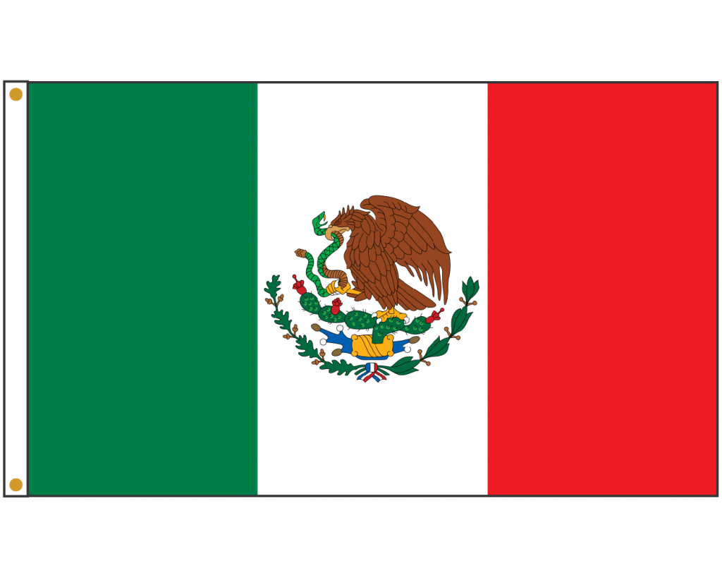 Mexican Flag Symbol Printable Mexico Breathtaking Coloring - Easy Drawings Of The Mexican Flag (1024x819), Png Download
