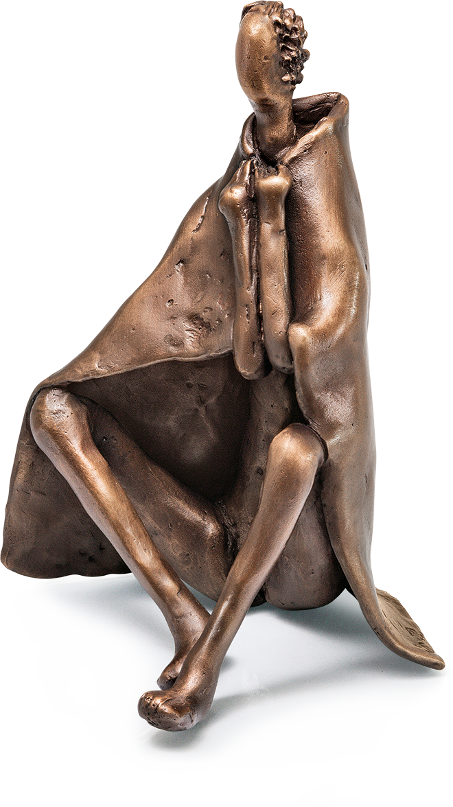 Nach Dem Bade Sitzend - Bronze Sculpture (660x1176), Png Download