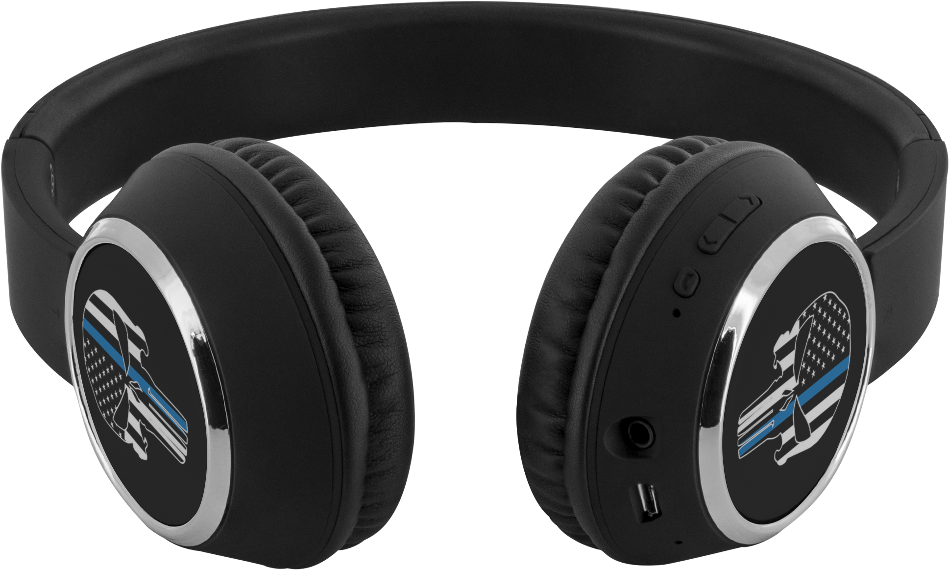 Thin Blue Line Skull Headphones - Bts Bluetooth Headphones (2000x2000), Png Download