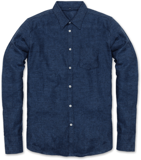 Sunspel Indigo Cotton Shirt (640x674), Png Download