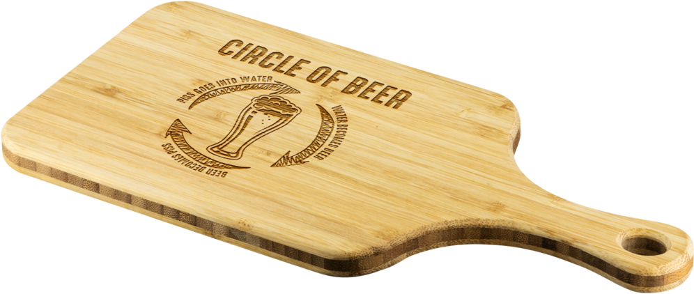Circle Of Beer Wooden Cutting Board With Handle Wood - Cutting Board (1024x1024), Png Download
